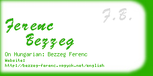 ferenc bezzeg business card